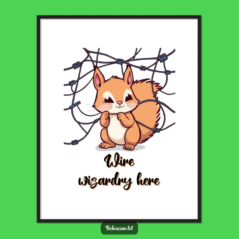 Funny Squirrel Tech Digital Art: Curious exploration, a perfect funny gift for any space!