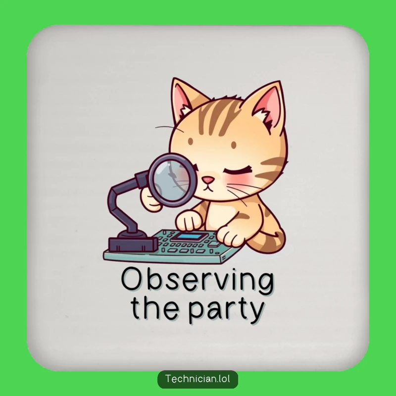 Funny Cat Circuit Board Drink Coaster: Protect Surfaces with Feline Tech Humor, Geek Gift