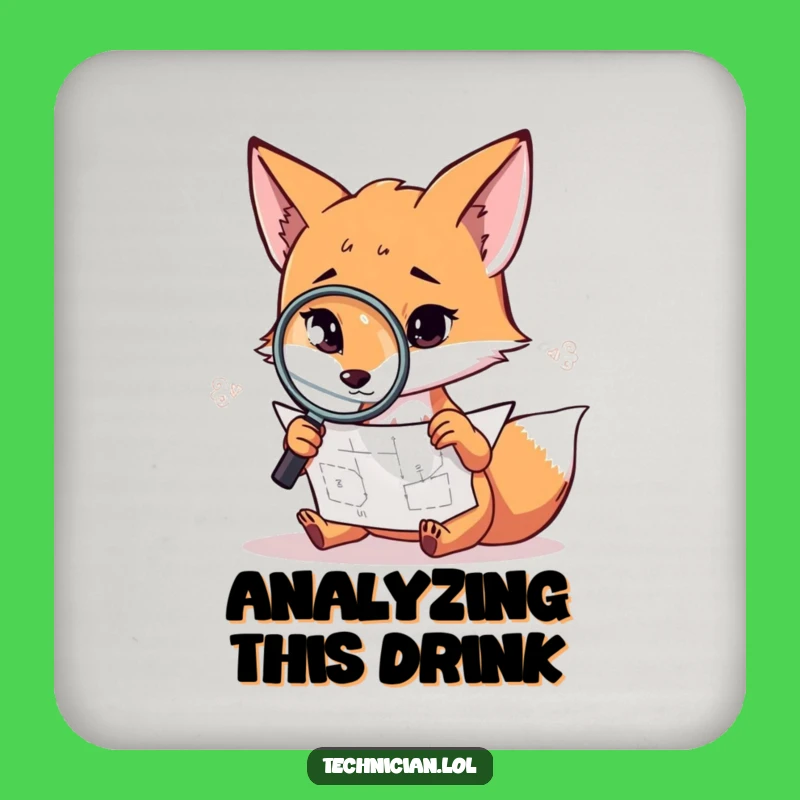 Funny Fox Coaster: Investigator protecting surfaces, a small but funny gift.