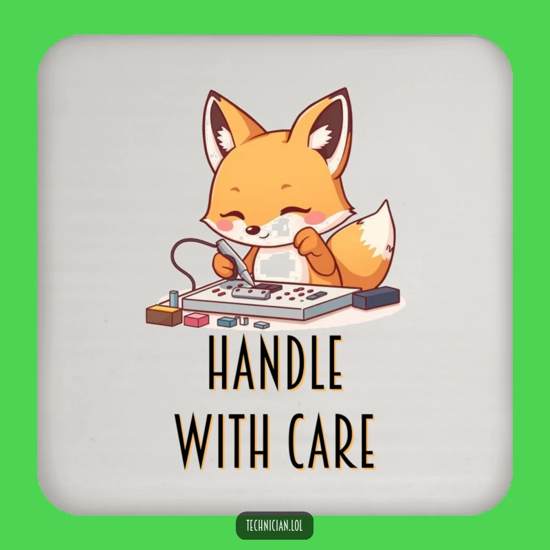 Funny Fox Tech Coaster: Protect Surfaces with Precision and Style