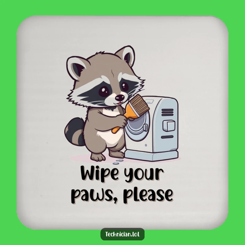 Funny Raccoon Drink Coaster: Determined Table Protector, Perfect Humorous Gift for Home