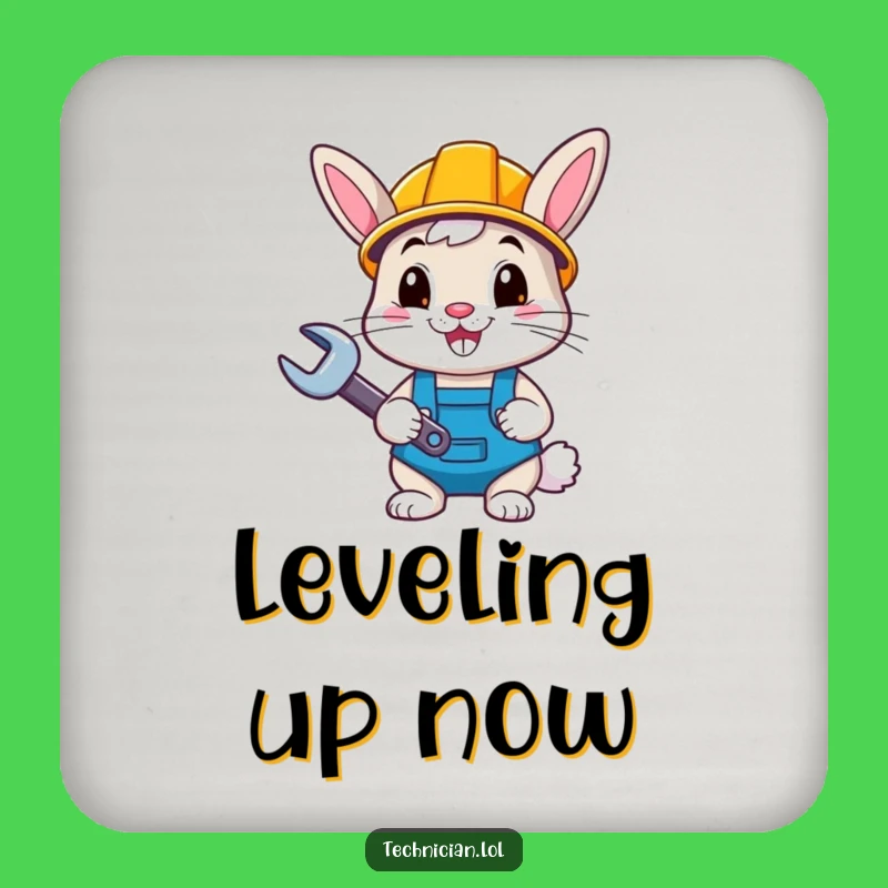 Funny Bunny Builder Drink Coaster: Protect Surfaces with DIY Charm, Handy Gift