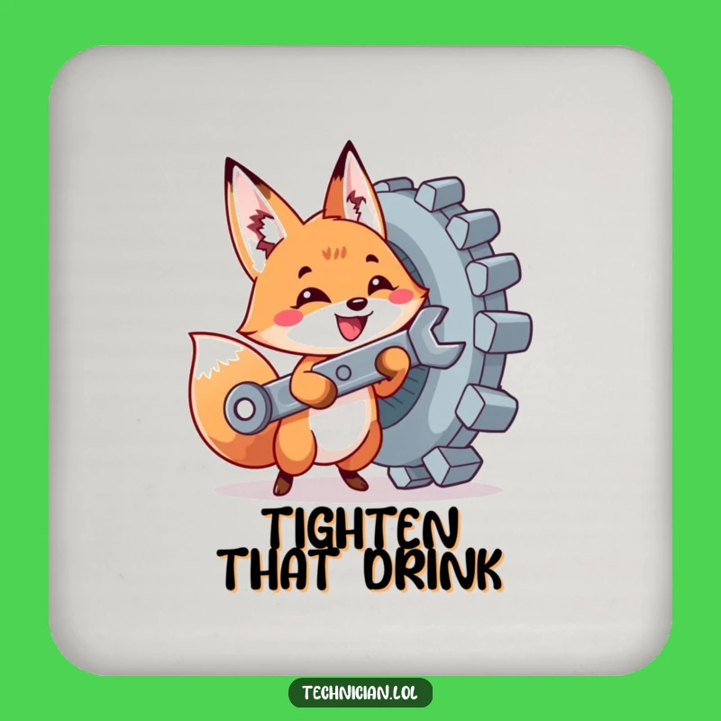Funny Fox Mechanic Coasters: Cute DIY Protection - Unique Funny Gift!