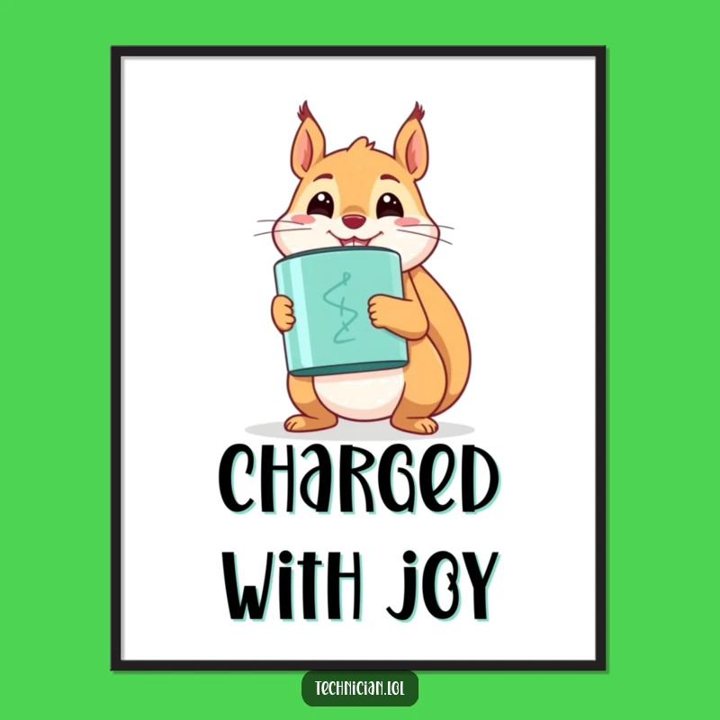 Funny Squirrel Capacitor Poster - Power Your Decor!