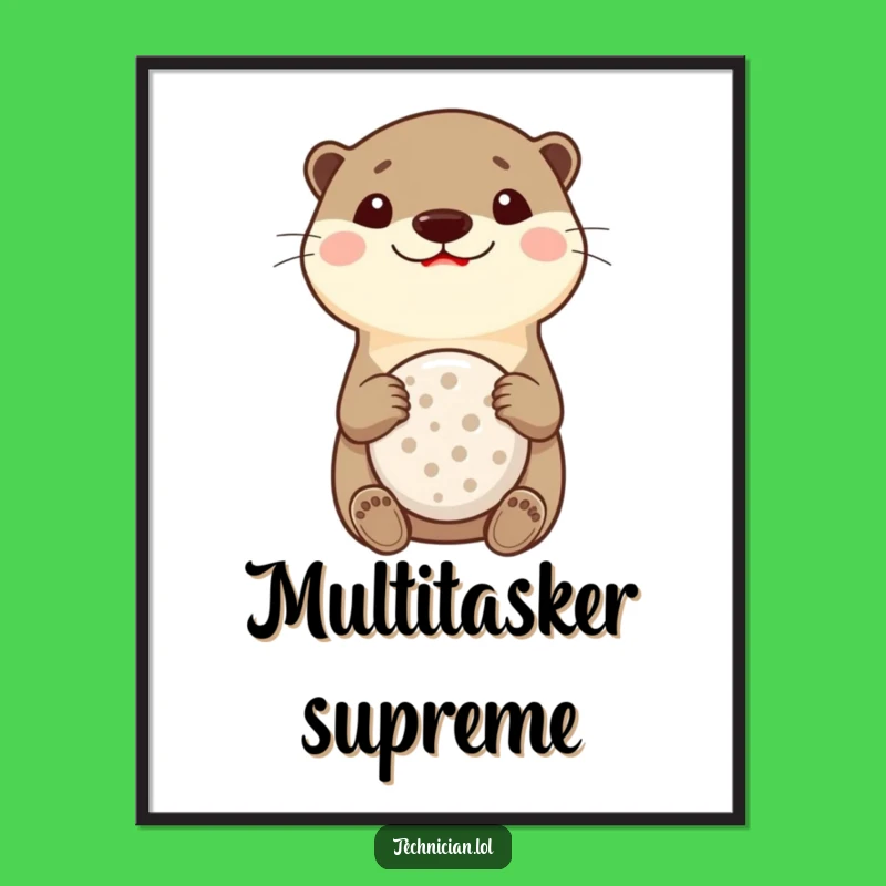 Funny Otter Multitool Poster: Add Smiles with This Handy Critter Artwork