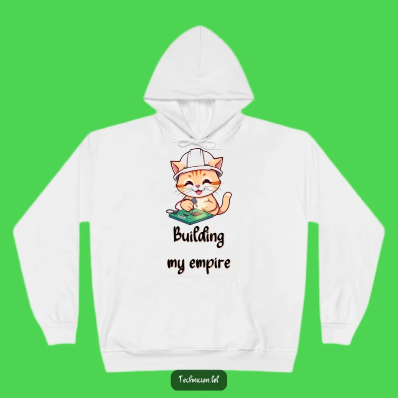 Funny Cat Electrician Hoodie, Cozy Tech Cartoon, Ultimate Funny Gift