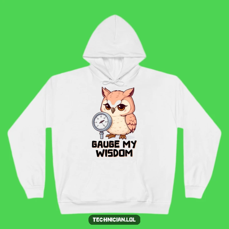 Funny Focused Owl Gauge Hoodie - Stay Sharp & Cozy!