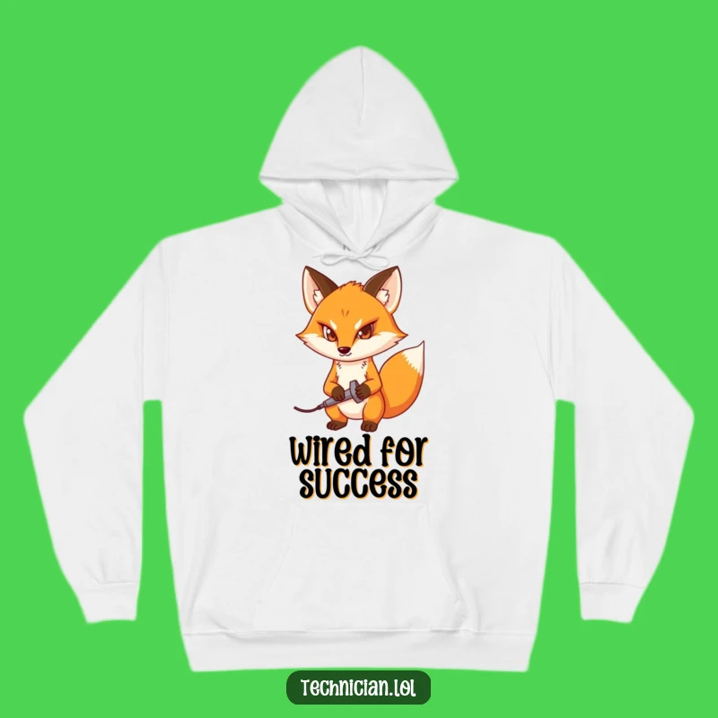 Funny Fox Hoodie: Determined Engineer's Warm and Cozy Gear