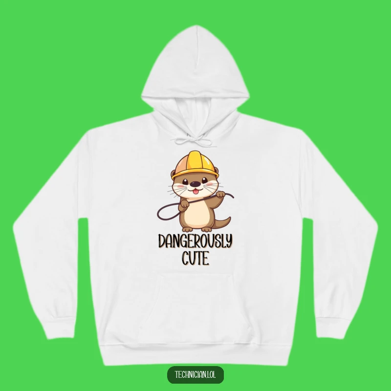 Funny Otter Hard Hat Wire Hoodie - Cozy and Hilarious Gift for Builders!
