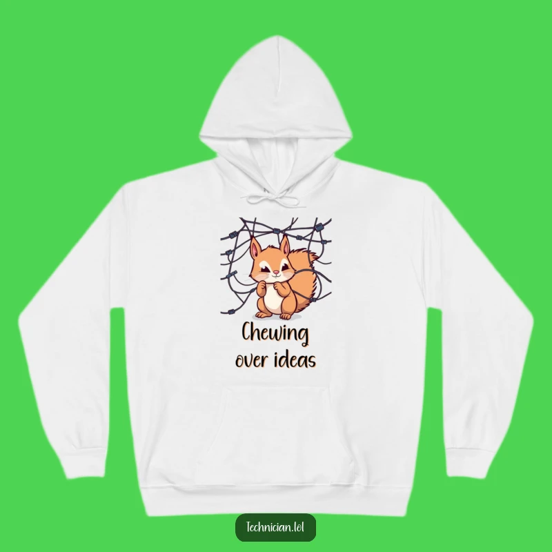 Funny Squirrel Tech Hoodie: Cozy exploration for the curious, a perfect funny gift!