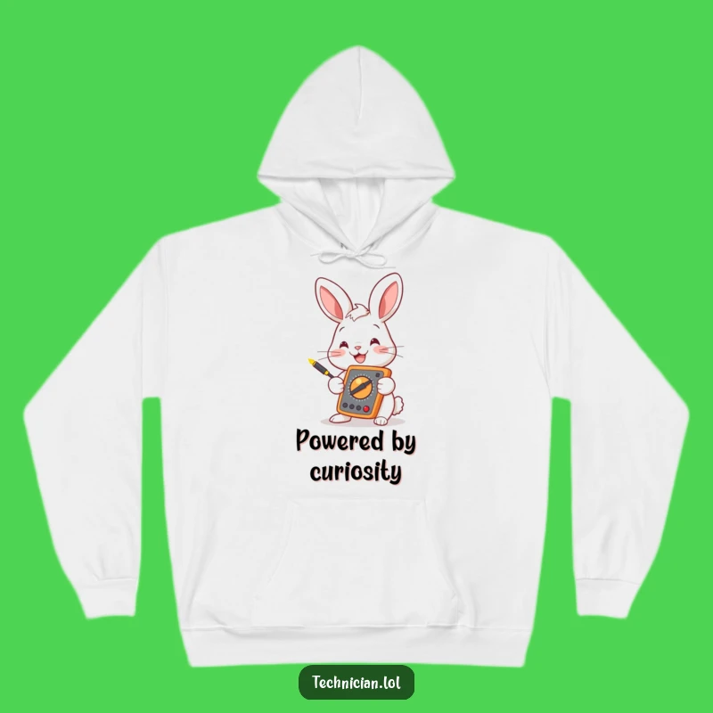 Cozy Funny Bunny Multimeter Hoodie: Warm & Humorous Gift for Electrical Engineers