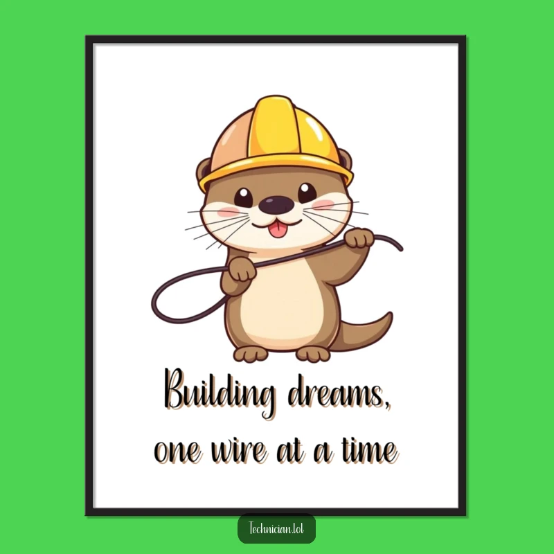 Free Printable Wall Art: Playful Otter Handyman for Whimsical Downloadable Decor