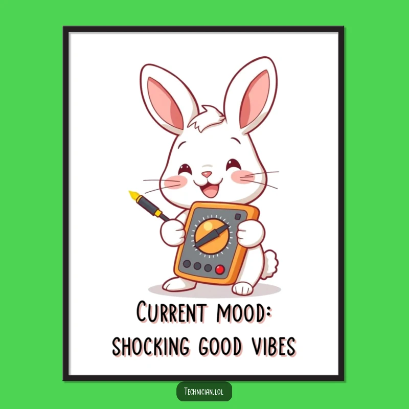 Funny Free Printable Bunny Electrician Art: Downloadable Poster for Laughs