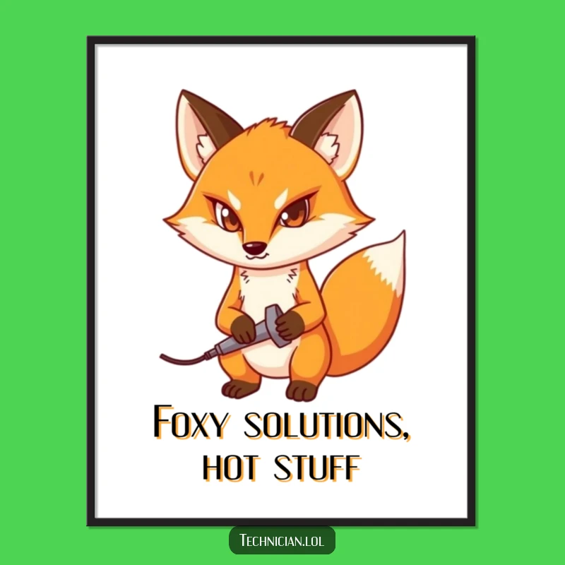 Funny Free Printable Wall Art: Determined Fox Engineer - DIY Downloadable Decor