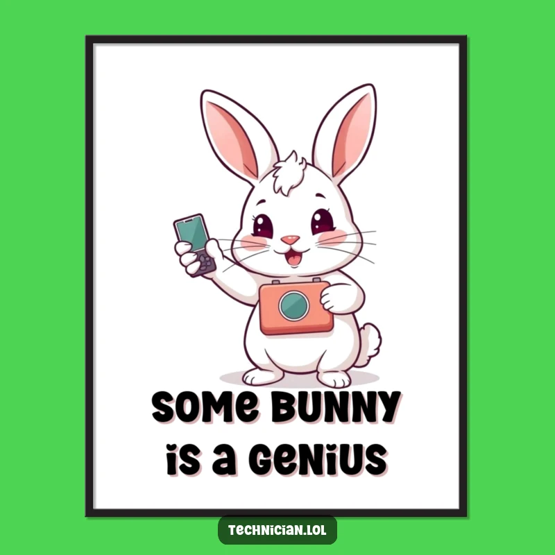 Funny Free Printable Wall Art: Rabbit Gadget Repair Pride Decor