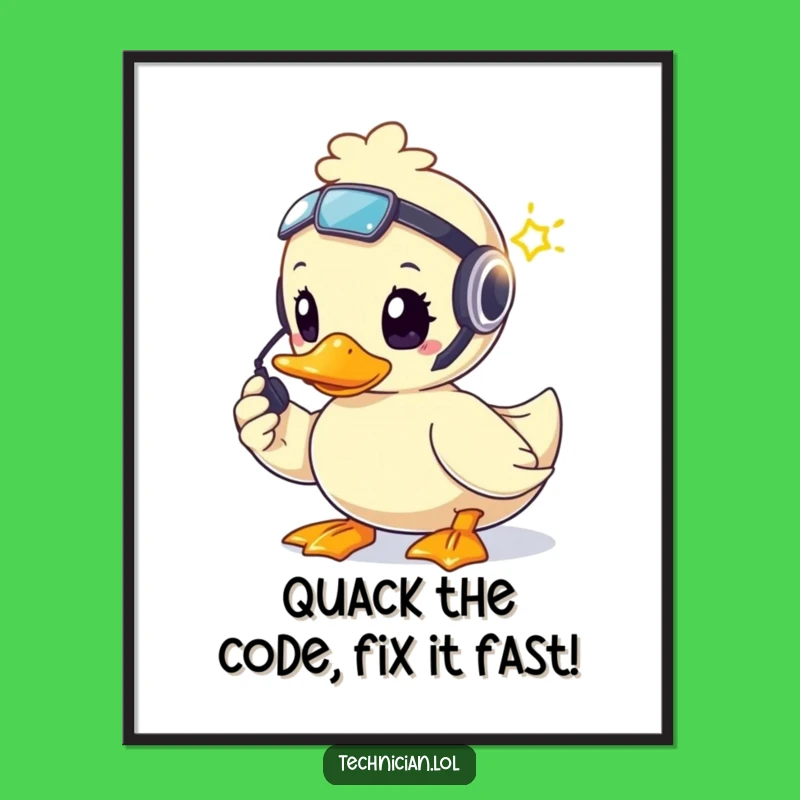 Free Printable Wall Art: Duck Fixes Light - Funny Downloadable Decor for Problem Solvers!