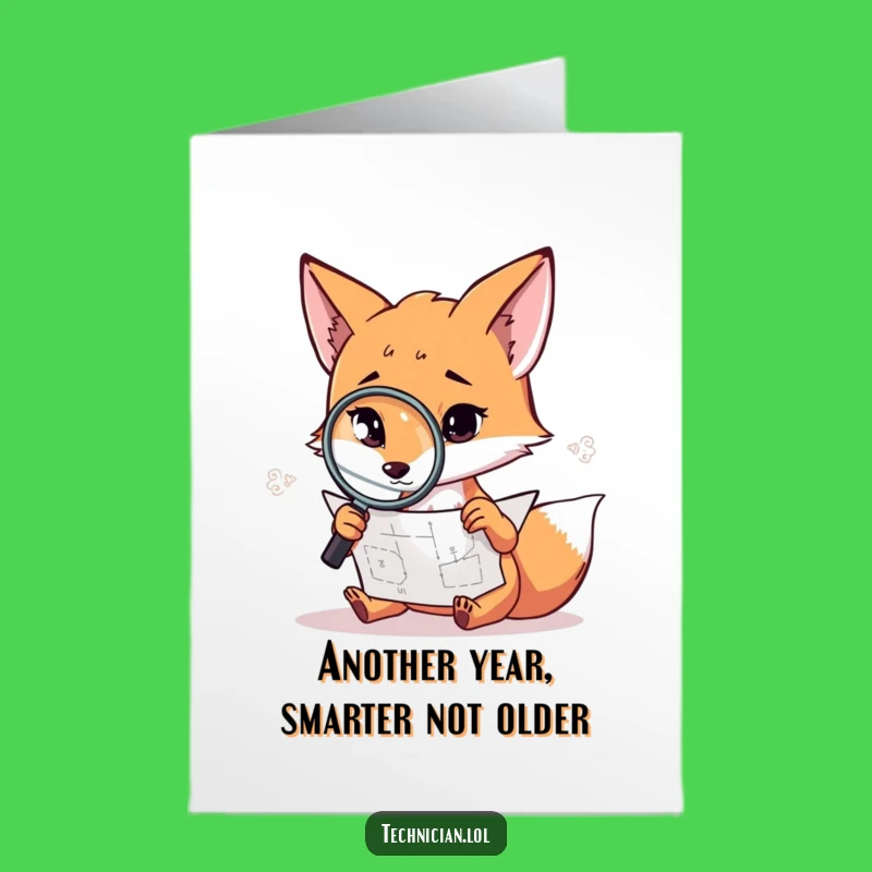 Free Printable Birthday Card: Funny Fox Detective DIY Downloadable Gift for Smarty Pants