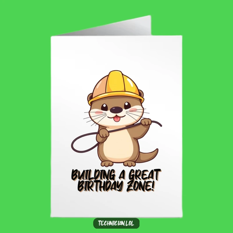 Free Printable Birthday Card: Otter Handyman for a Quirky Downloadable Gift