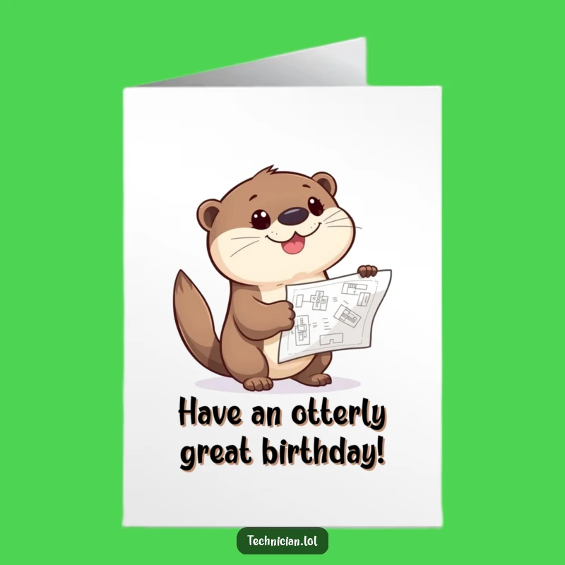 Free Printable Birthday Card: Otter's Curious Plan for a Giggle-Filled Celebration