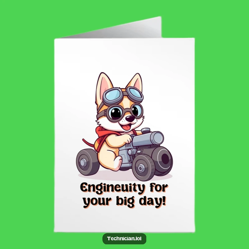 Free Printable Dog Mechanic Birthday Card: Funny DIY Downloadable Gift for Him