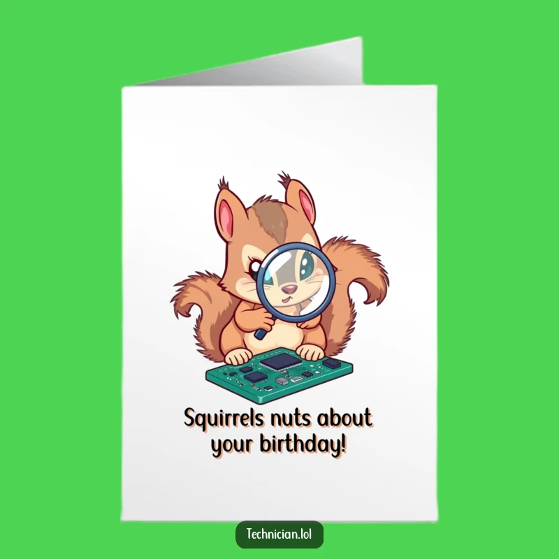 Free Printable Birthday Card: Funny Squirrel Engineer DIY Gift for Nerds