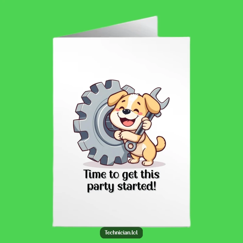 Free Printable Birthday Card: Funny Dog Mechanic DIY Downloadable Gift for Him