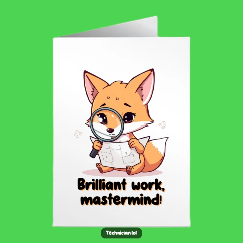 Free Printable Congrats Card: Humorous Fox Analyst DIY Downloadable Gift for Achievements