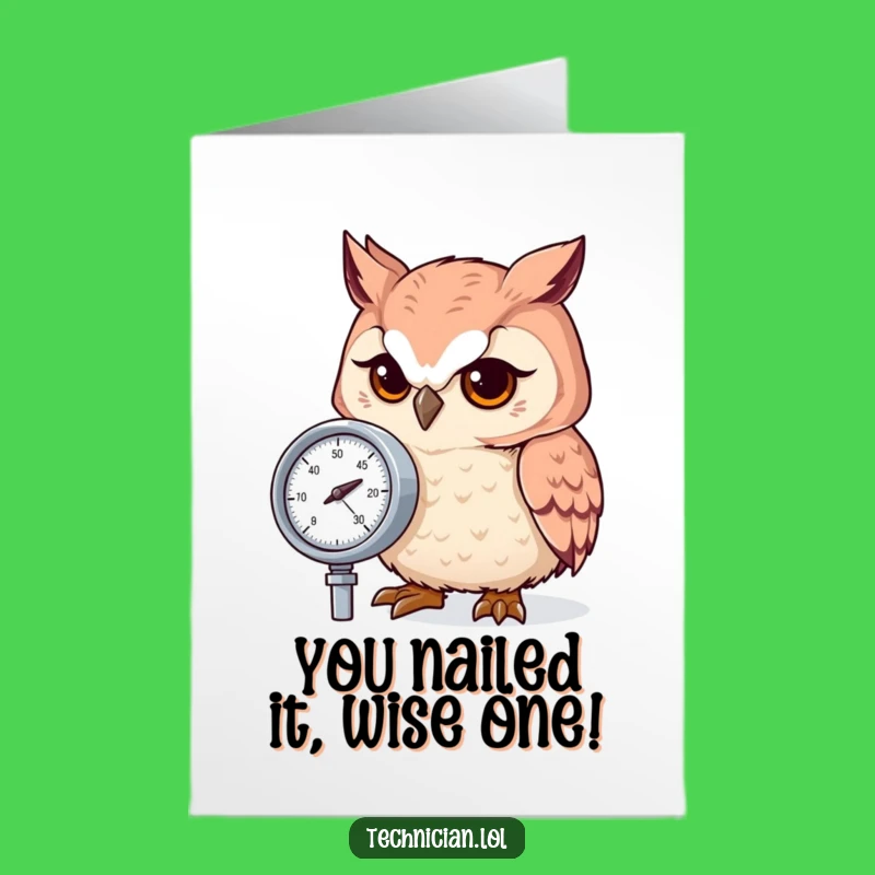 Free Printable Congrats Card: Owl Gauge - Downloadable Gift for Accurate Success!
