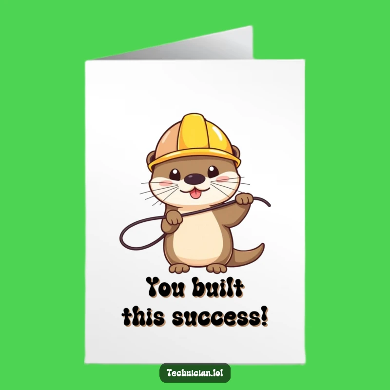 Free Printable Congratulations Card: Otter Handyman for a Clever Downloadable Message