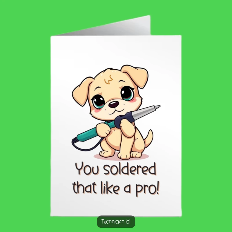 Free Printable Puppy Congratulating Card: Maker Success Downloadable