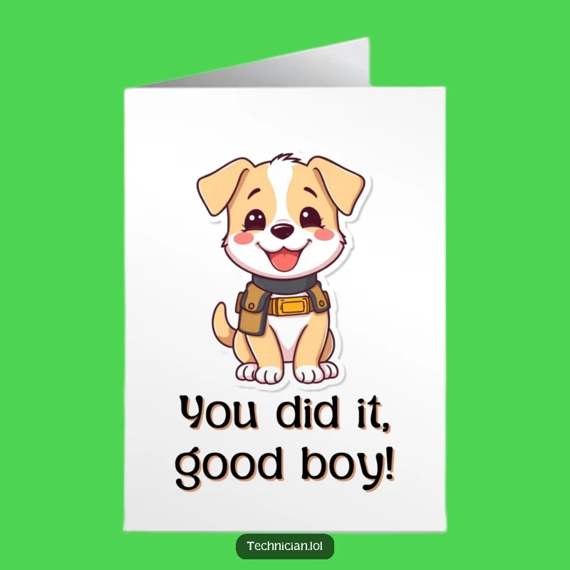 Free Printable Puppy Congratulations Card: Funny Downloadable Gift for Achievers