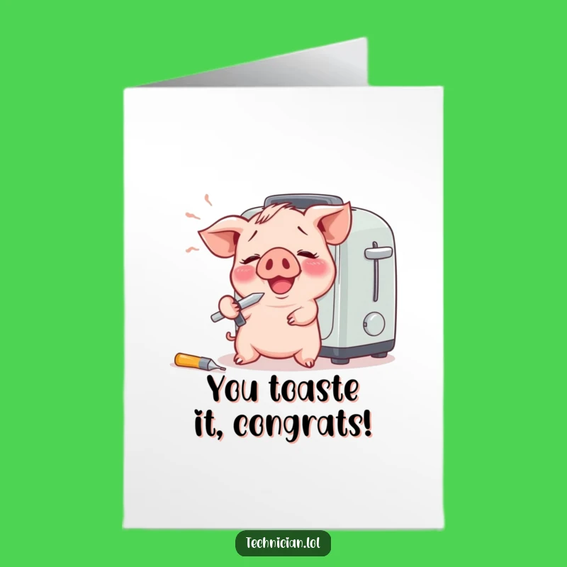 Free Printable Congrats Card: Piglet's Project - Funny Downloadable Gift