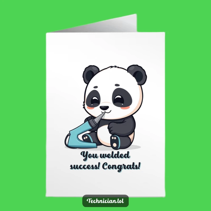 Free Printable Congrats Card: Panda Tech Creator DIY Gift Downloadable Art