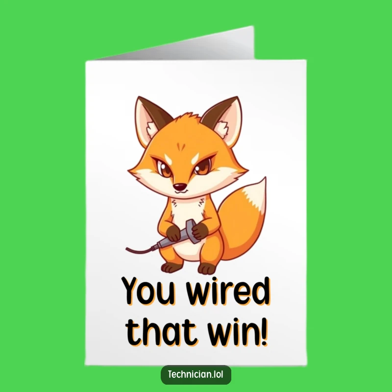 Free Printable Congrats Card: Determined Fox Builder - Funny Downloadable Gift