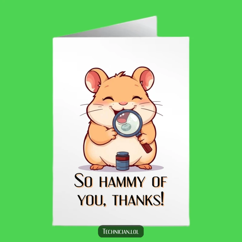 Free Printable Hamster Thank You Card: Appreciate the Details Downloadable Gift