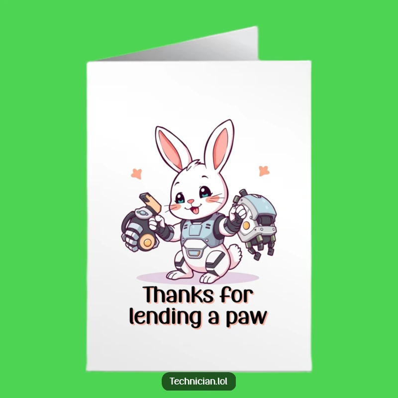 Free Printable Thank You Card: Funny Bunny Maker DIY Downloadable Gift for Projects
