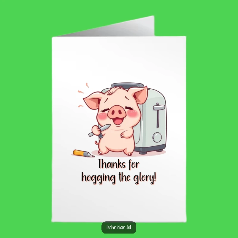Free Printable Thank You Card: Piglet's Efforts - Funny Downloadable Gift