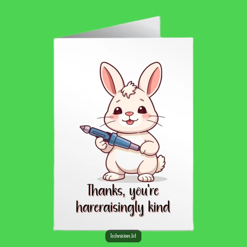 Free Printable Thank You Card: Rabbit's Satisfaction for Your Helpful Deeds