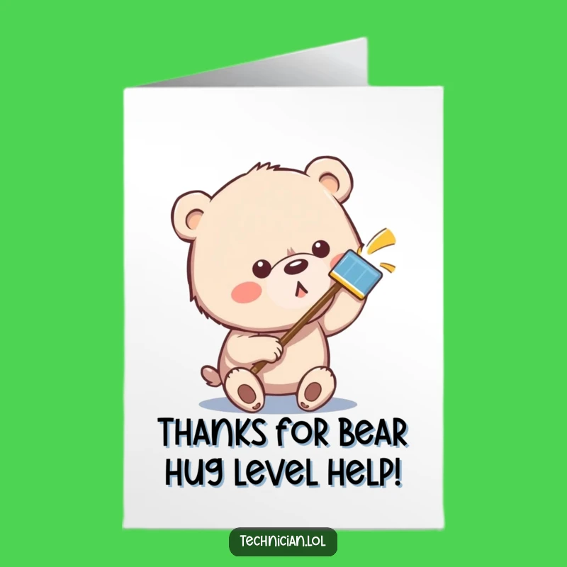 Free Printable Thank You Card: Bear Polishing Detail - Thoughtful Downloadable Gift!
