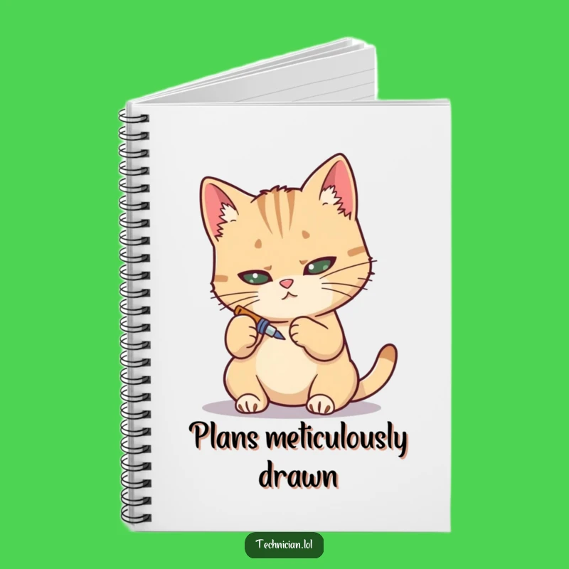 Funny Cat Mechanic Notebook: Plan your projects with this determined fixer, a perfect funny gift!