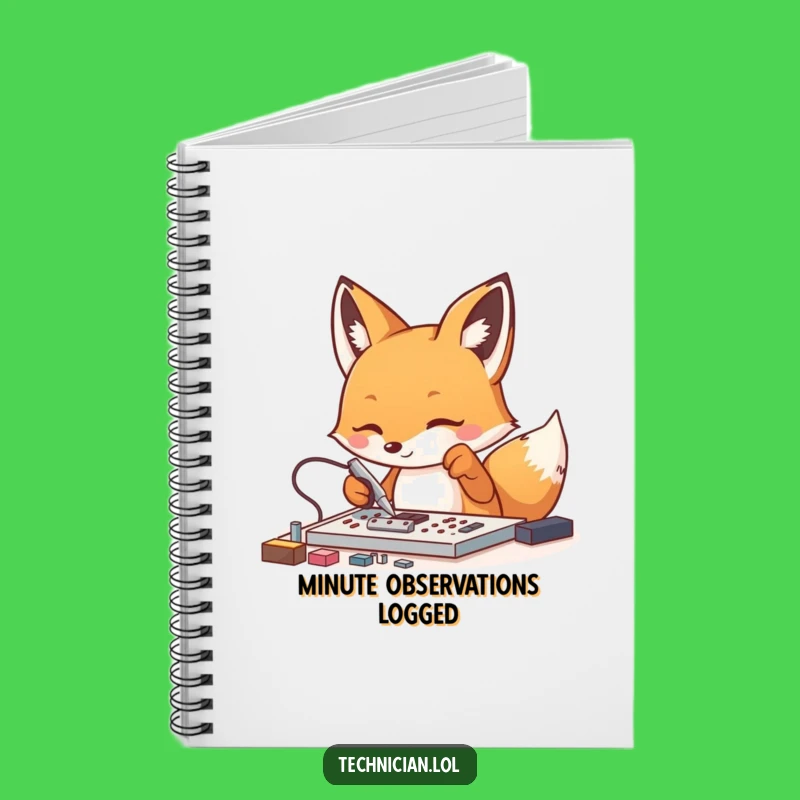 Funny Fox Tech Notebook: Jot Down Ideas with Focused, Energetic Flair