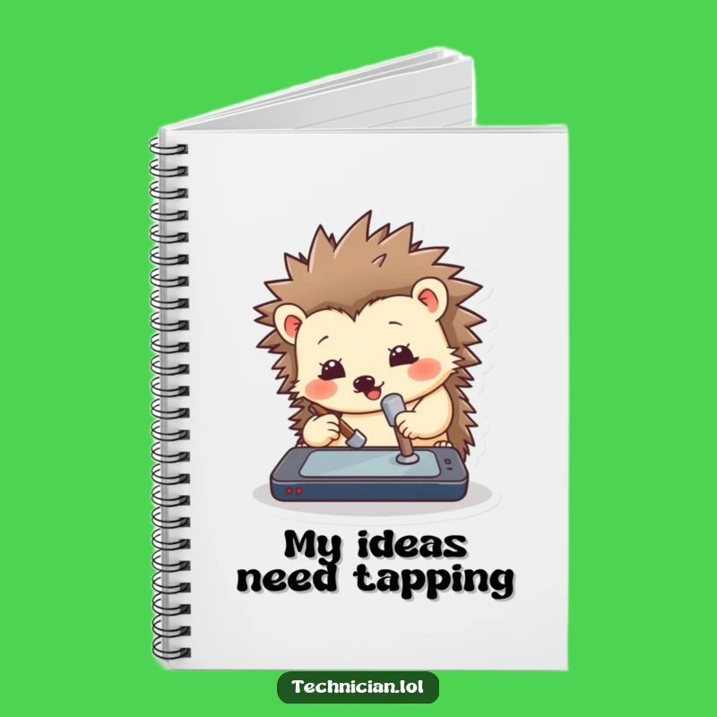 Funny Hedgehog Hammer Notebook: Jot Down Ideas with Tech Humor Gift