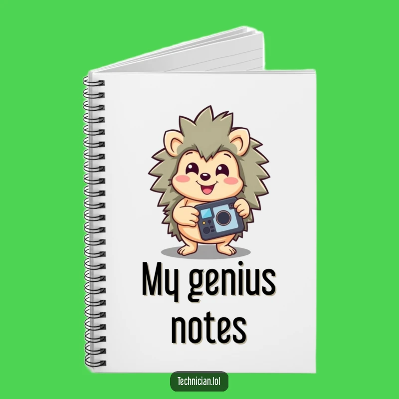 Funny Hedgehog Journal: Cheerful Hedgehog with Repaired Gadget, Inspiring Funny Gift