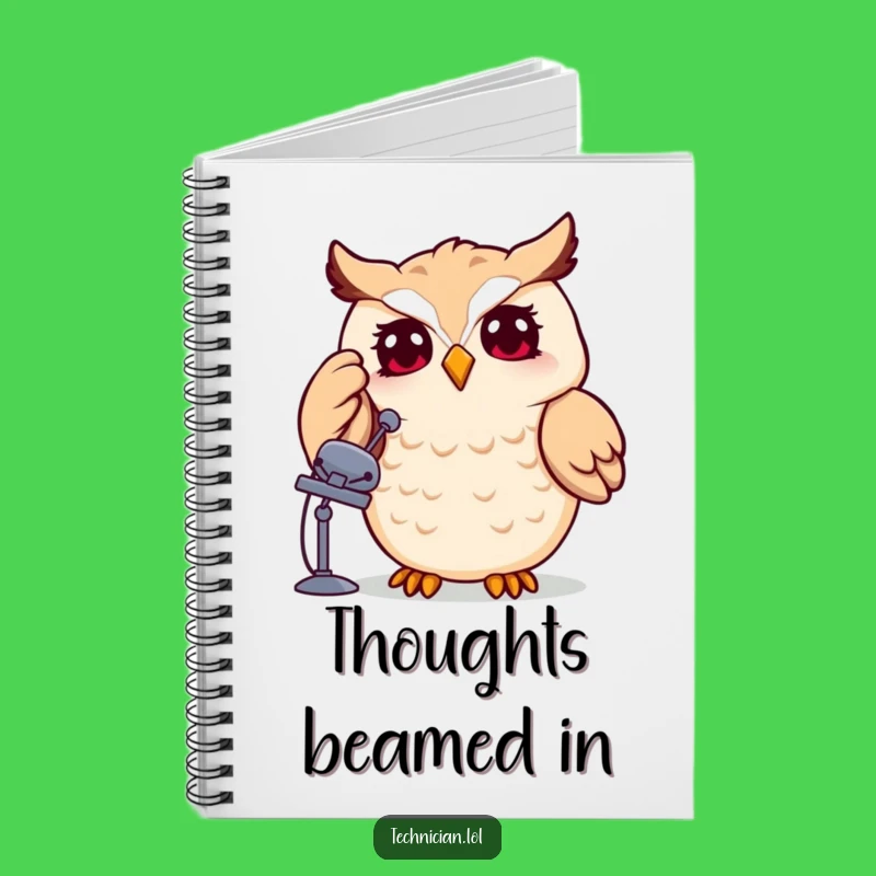 Funny Owl Satellite Dish Notebook: Jot Down Ideas with Whimsical Tech Style