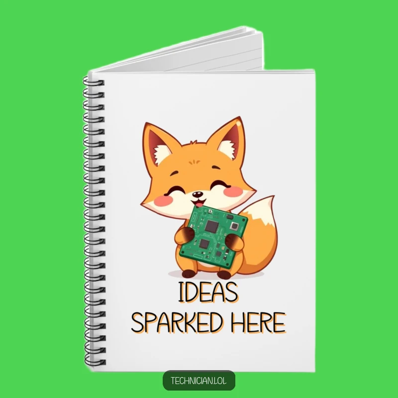 Funny Fox Tech Repair Notebook: Jot down ideas with this cheerful circuit fixer, a perfect funny gift!
