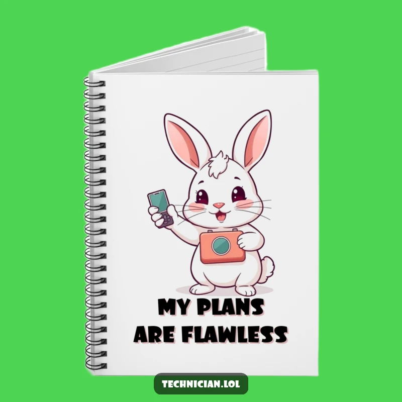 Funny Rabbit Fixed Gadget Notebook - Journal Cartoon Pages & Funny Gift