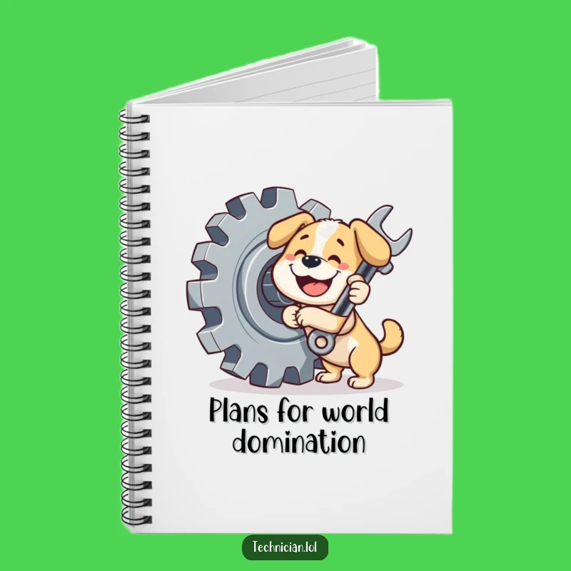 Funny Dog Notebook: Mechanic pup journal, perfect for jotting ideas, a funny gift.