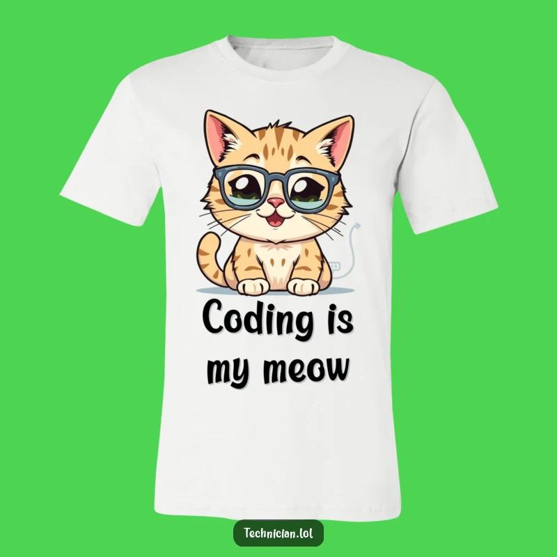 Funny Cat Coder T-Shirt - Smart & Stylish Geeky Gift!