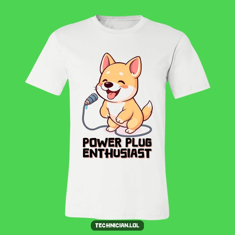 Funny Dog Cable Plug T-Shirt: Unleash Your Energy Gift