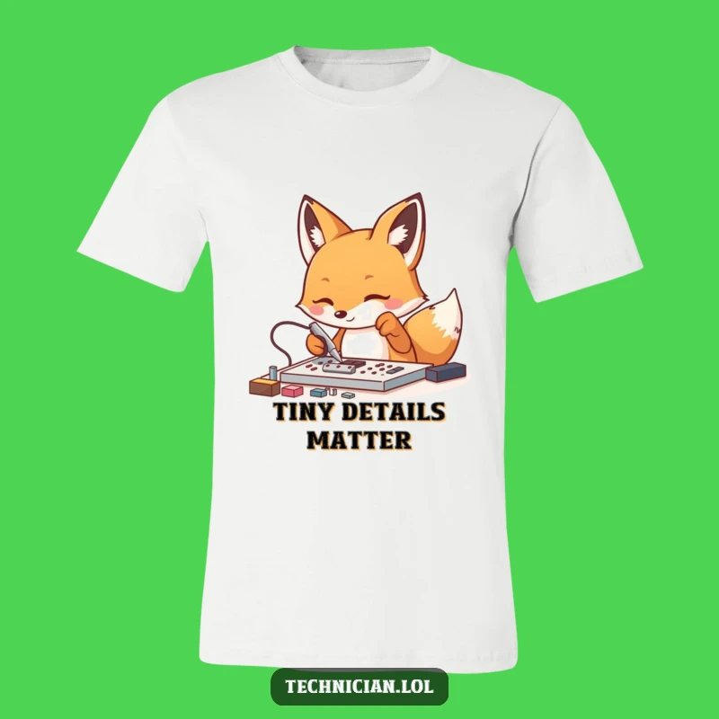 Funny Fox Electronics T-Shirt: Showcasing Precision and Playful Tech Humor